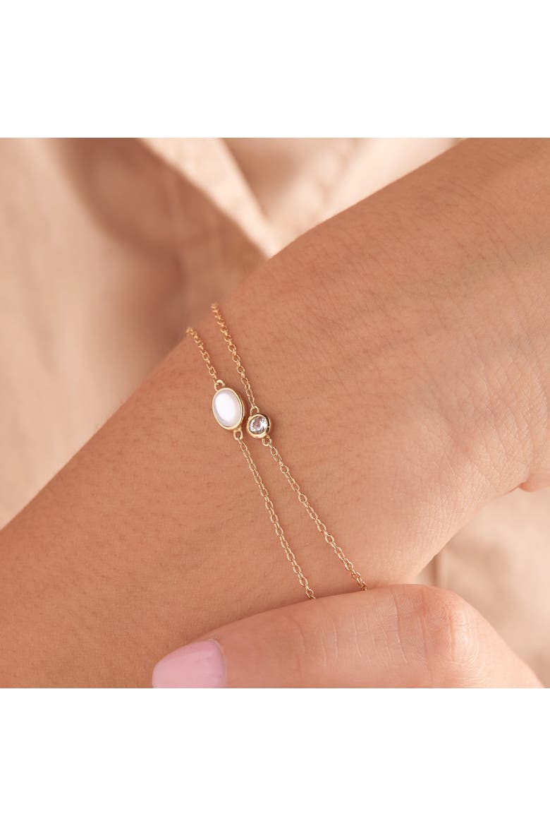 Gold White Topaz Bracelet, Alternate, color, Gold
