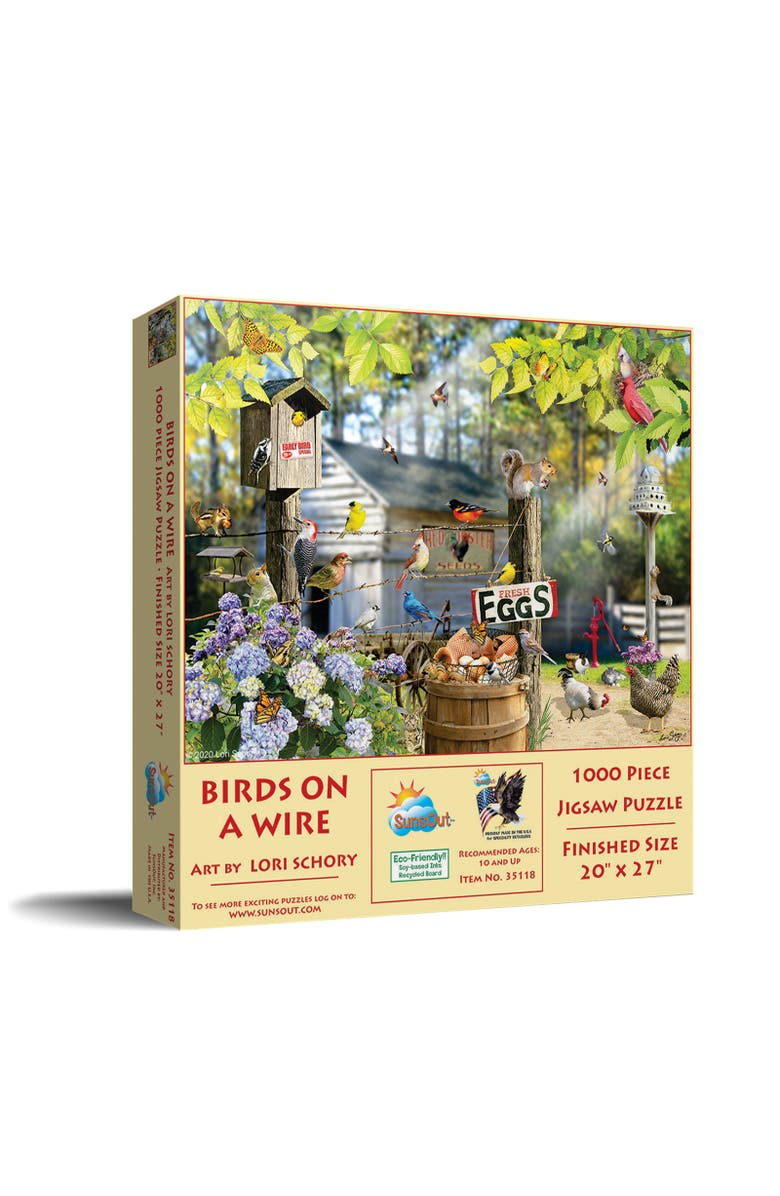 Sunsout Birds on a Wire 1000 piece Jigsaw Puzzle for Adults, Main, color, Multicolor
