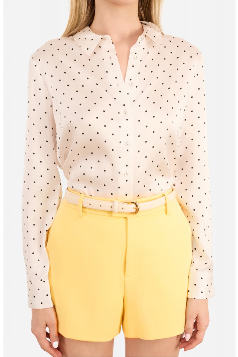 Crosby Silk Charmeuse Button-Up Shirt, Alternate, color, PIN DOT