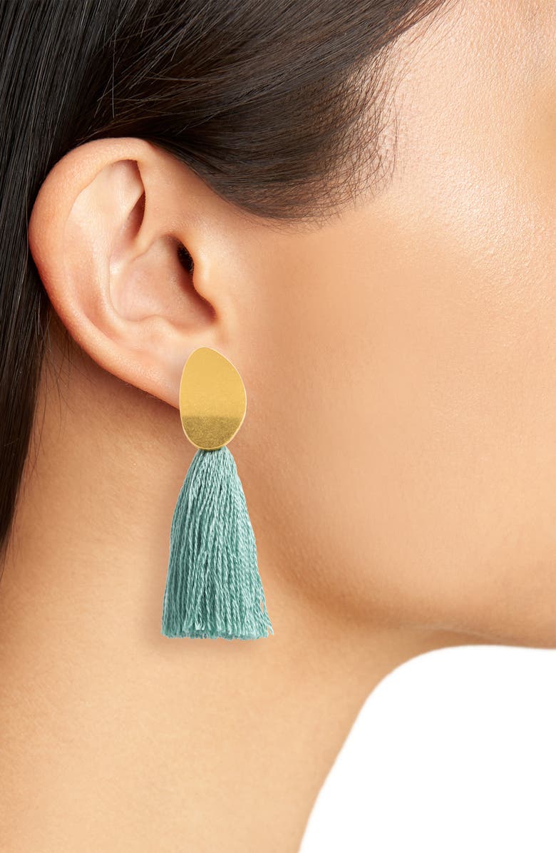 Madewell Curved Tassel Earrings, Alternate, color, 
