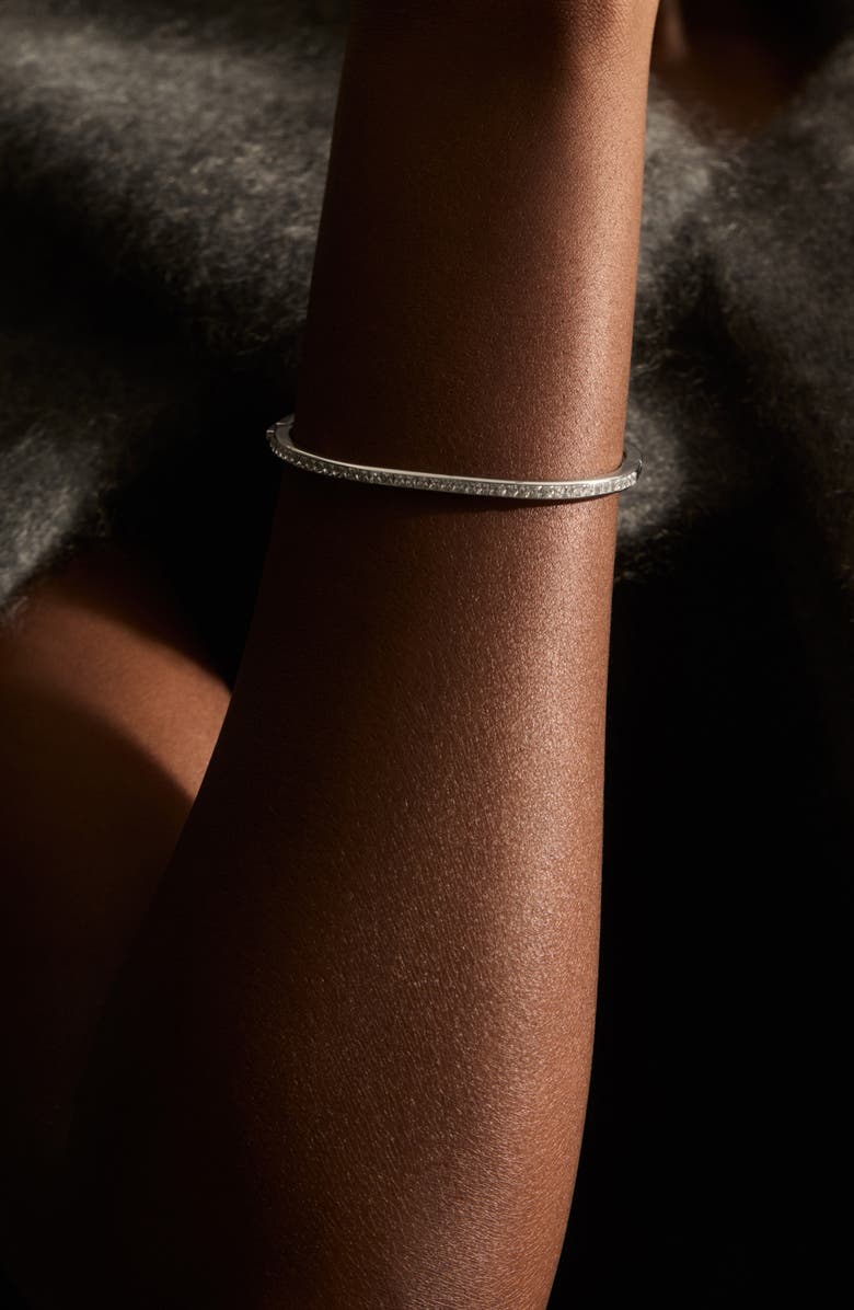 Reiss Myles Modern Cuff Bracelet, Alternate, color, Silver Tone/ Clear Crystal