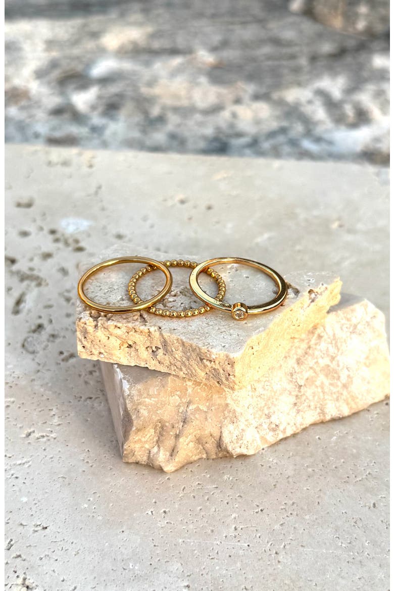 Set of 3 Assorted Stackable Rings, Alternate, color, GOLD