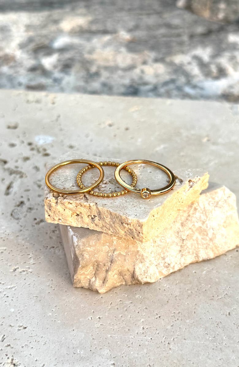 Adornia Set of 3 Assorted Stackable Rings, Alternate, color, Gold