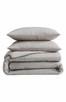 Linen Texture Stripe Comforter Set