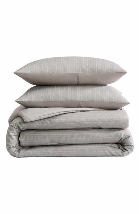 Linen Texture Stripe Comforter Set