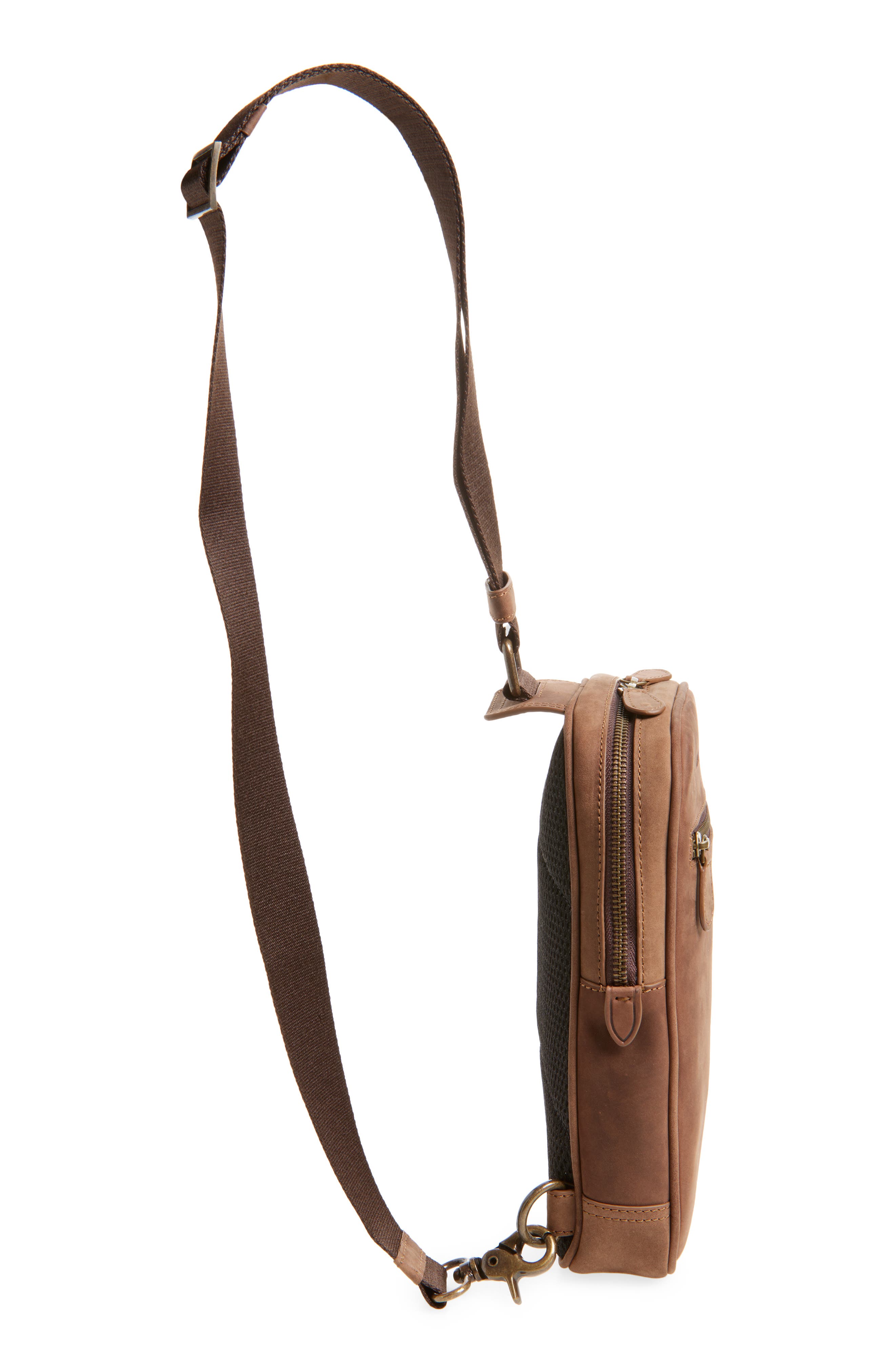 Johnston & Murphy Oil Tanned Leather Sling Bag, Alternate, color, Oil Tan