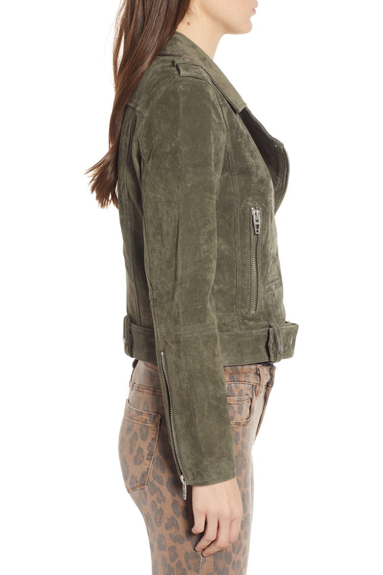 Suede Moto Jacket, Alternate, color, HERB