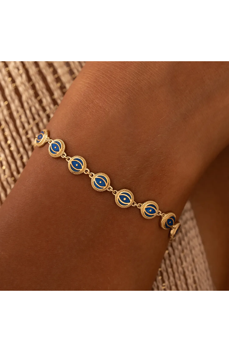Karma and Luck Celestial Insight Lapis Evil Eye Bracelet, Alternate, color, Navy Blue/Gold