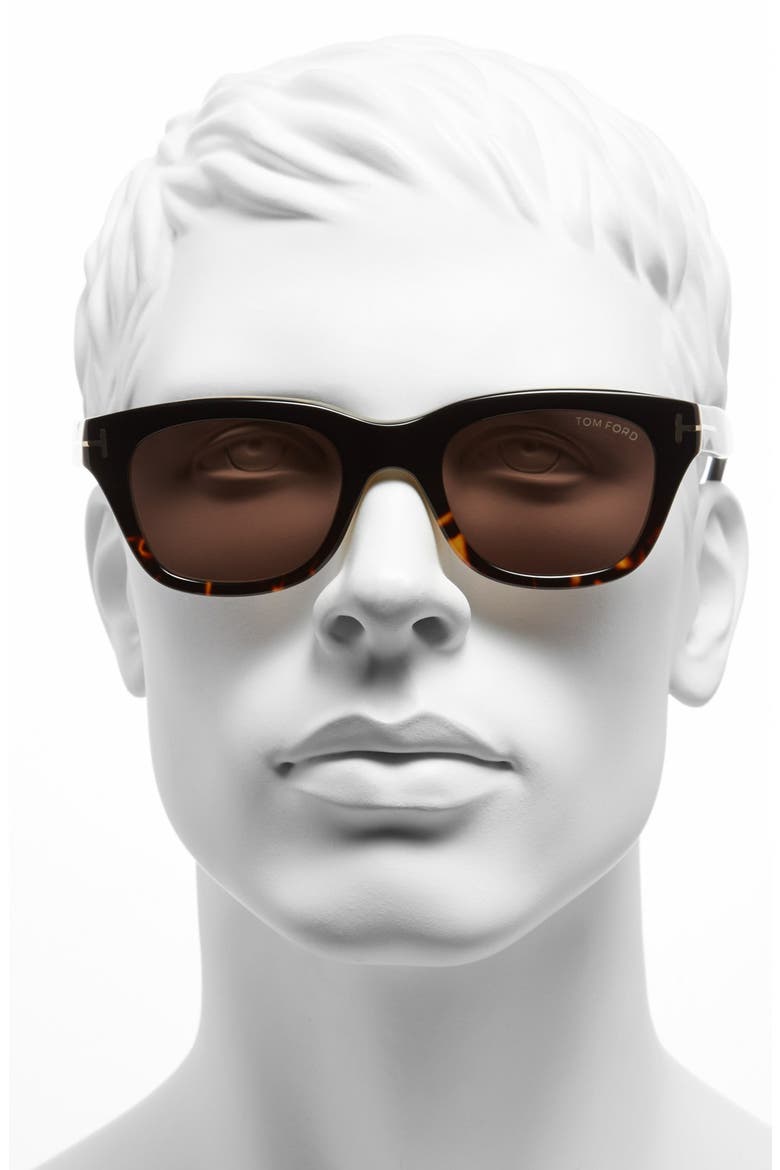 'Snowdon' 50mm Sunglasses, Alternate, color, DARK HAVANA