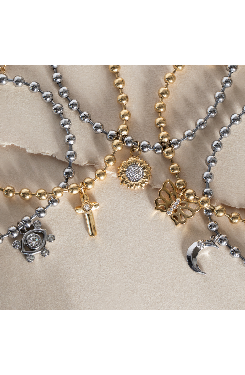 Alex and Ani Cross Ball Chain Bracelet, Alternate, color, Silver