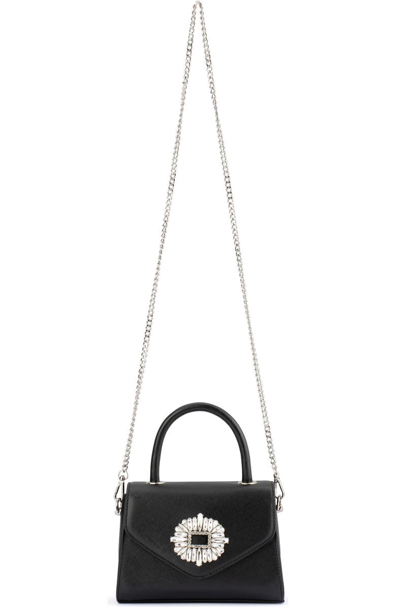 Olga Berg Alejandra Embellished Top Handle Bag, Alternate, color, Black