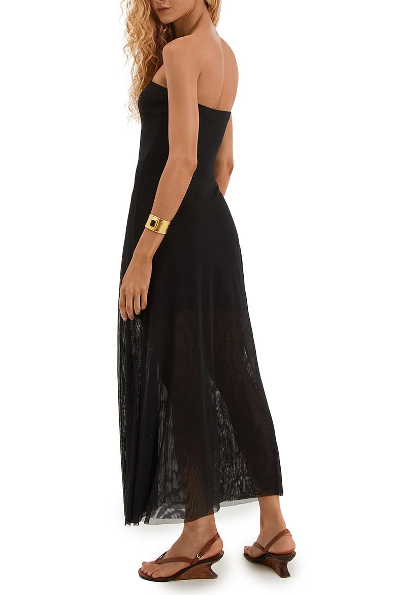 Lavi Strapless Maxi Cover-Up Dress, Alternate, color, BLACK