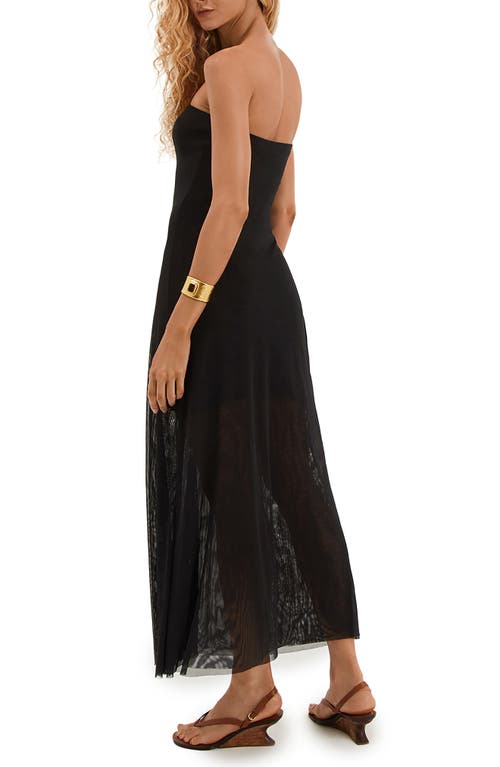 Vix Paula Hermanny Lavi Strapless Maxi Cover-up Dress In Black