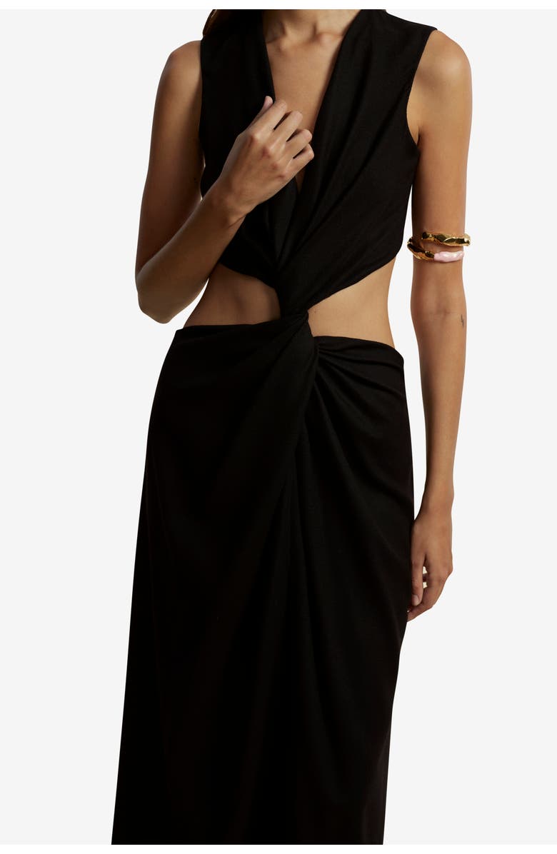 Marina Moscone Wool Twist Dress, Alternate, color, Black