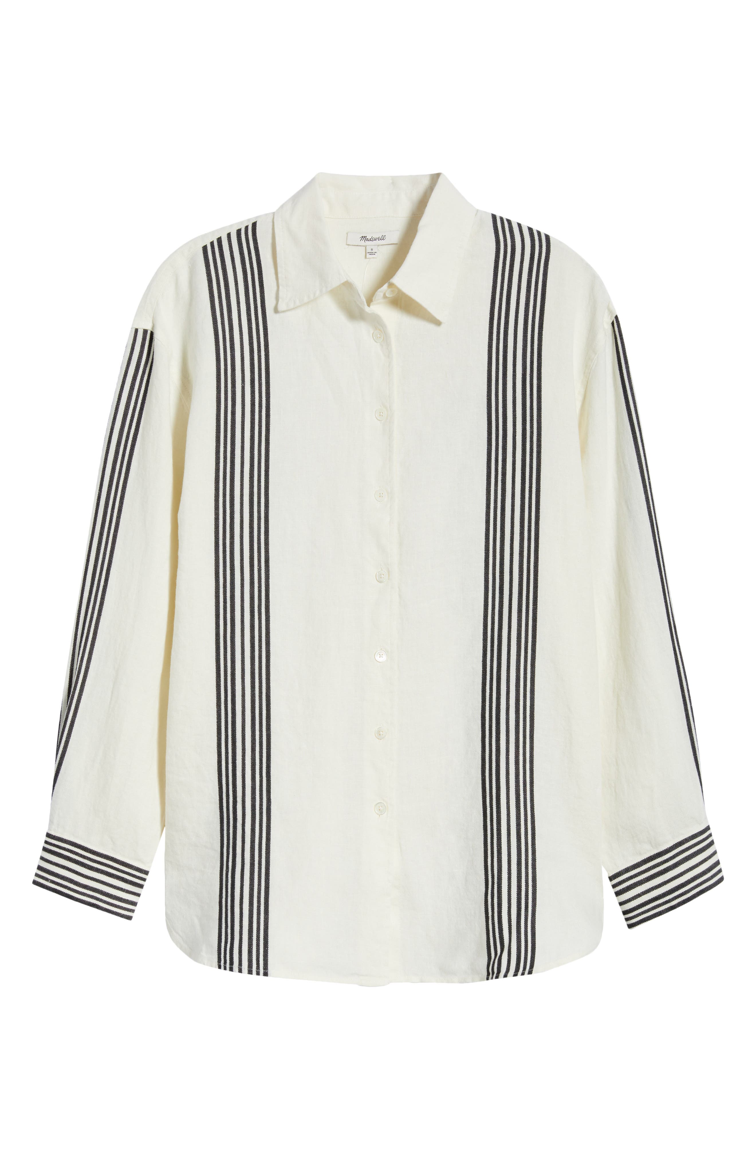 Madewell Vertical Stripe Linen Blend Button-up Shirt
