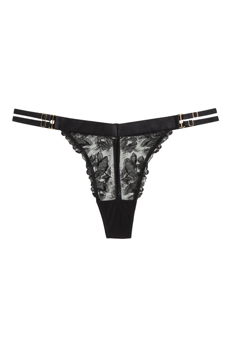 Lace G-String, Alternate, color, BLACK