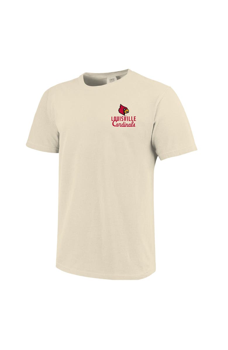 IMAGE ONE Men's Cream Louisville Cardinals Comfort Colors Mascot Overlay T-Shirt, Alternate, color, Cream