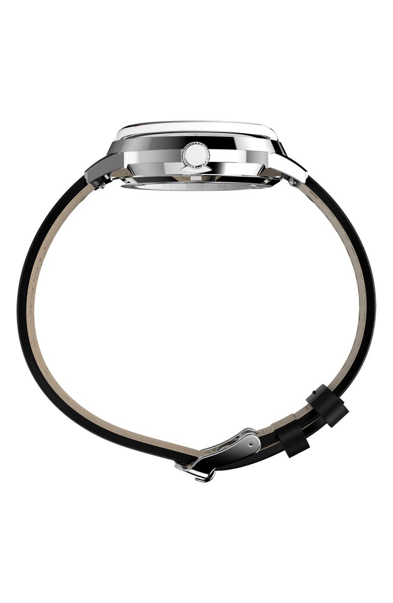 Timex<sup>®</sup> x Monopoly Marlin<sup>®</sup> Automatic Leather Strap Watch, 38mm, Alternate, color, Silver-Tone