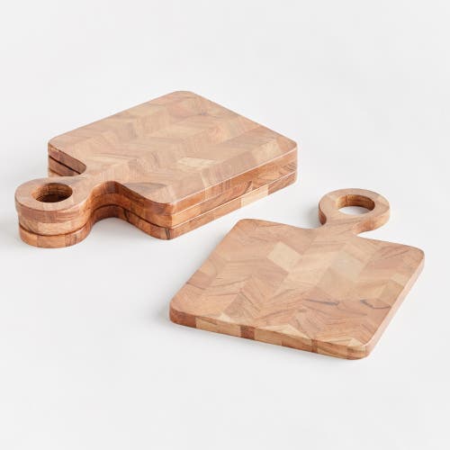 Napa Home & Garden Renata Mini Serving Board Platters Set Of 4 In Brown