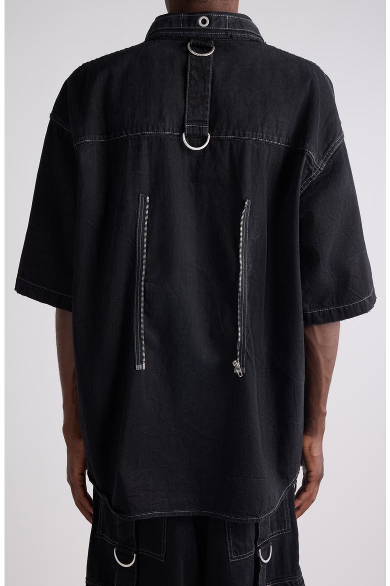D-Ring Cotton Denim Utility Shirt, Alternate, color, LIGHTWEIGHT BLACK