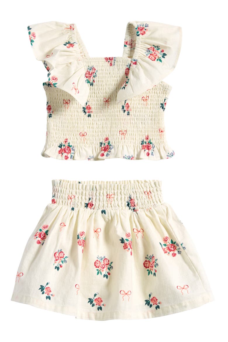 Bows & Bouquets Tank & Skirt Set, Main, color, OFF WHITE