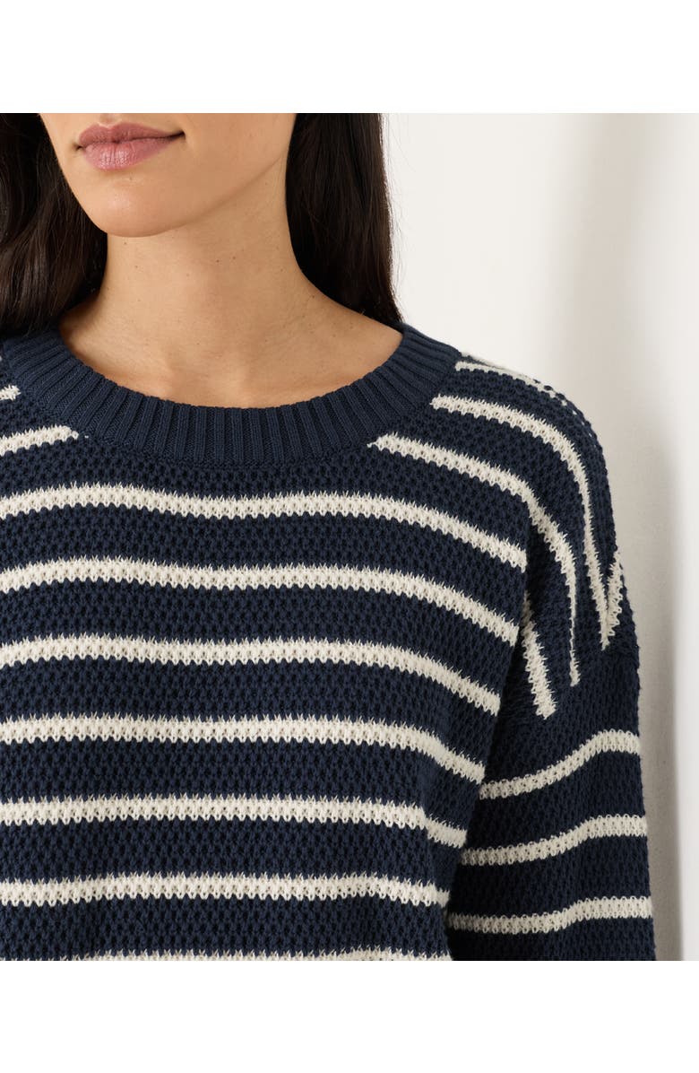 Pact Organic Cotton Shoreline Pullover Sweater, Alternate, color, Seabreeze Stripe Navy Blue