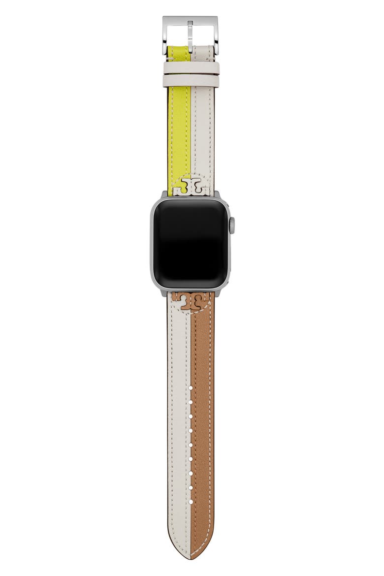 McGraw Patch Leather Band for Apple Watch®, 38mm/40mm, Alternate, color, MULTI