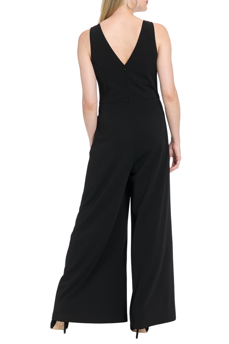 Bowtie Wide Leg Jumpsuit, Alternate, color, BLACK/ BLACK