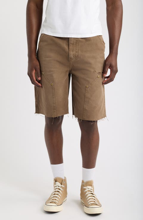 Ripped Carpenter Denim Shorts