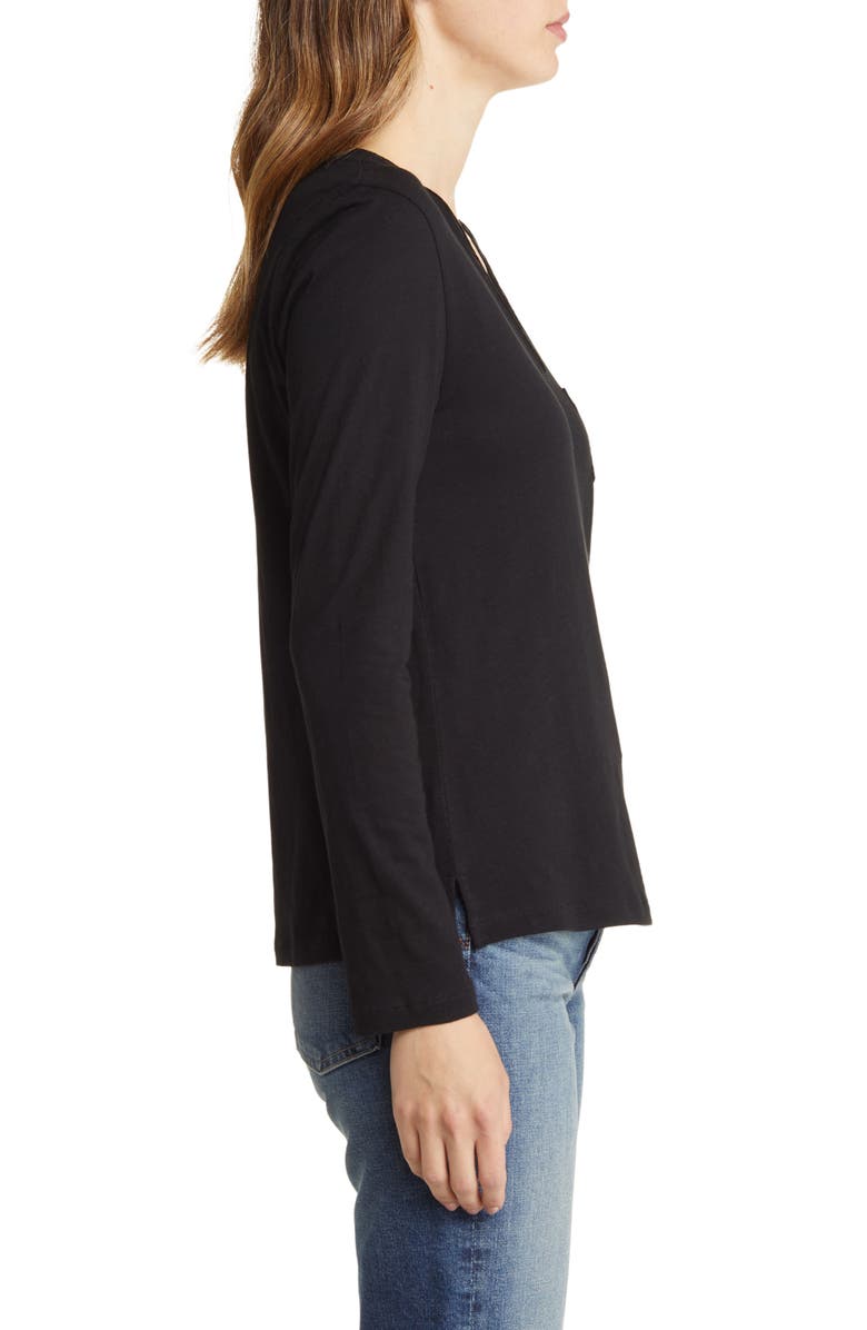 Caslon<sup>®</sup> Long Sleeve V-Neck Shirt, Alternate, color, 