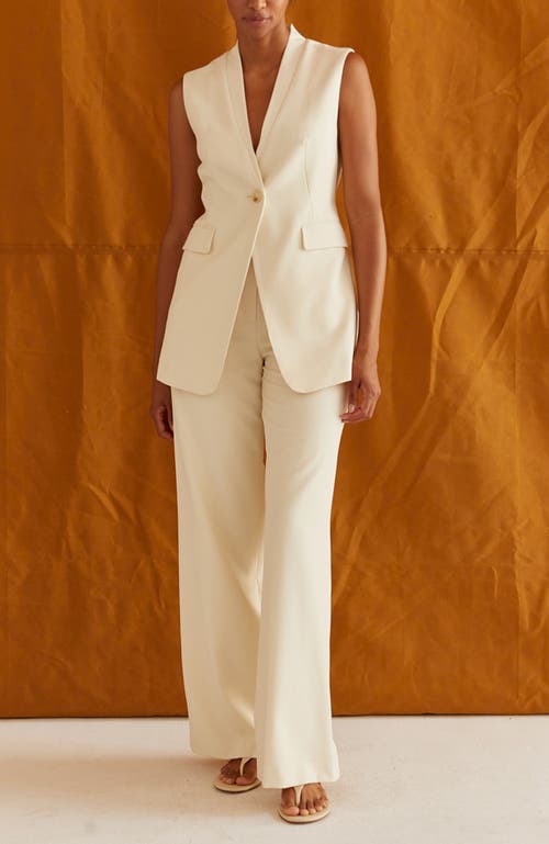 Crescent Pleated Trousers In White