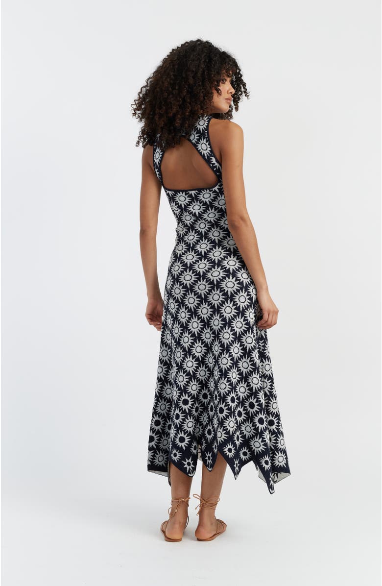 Chinti & Parker Laura Whitmore Sunflower Dress, Alternate, color, Black