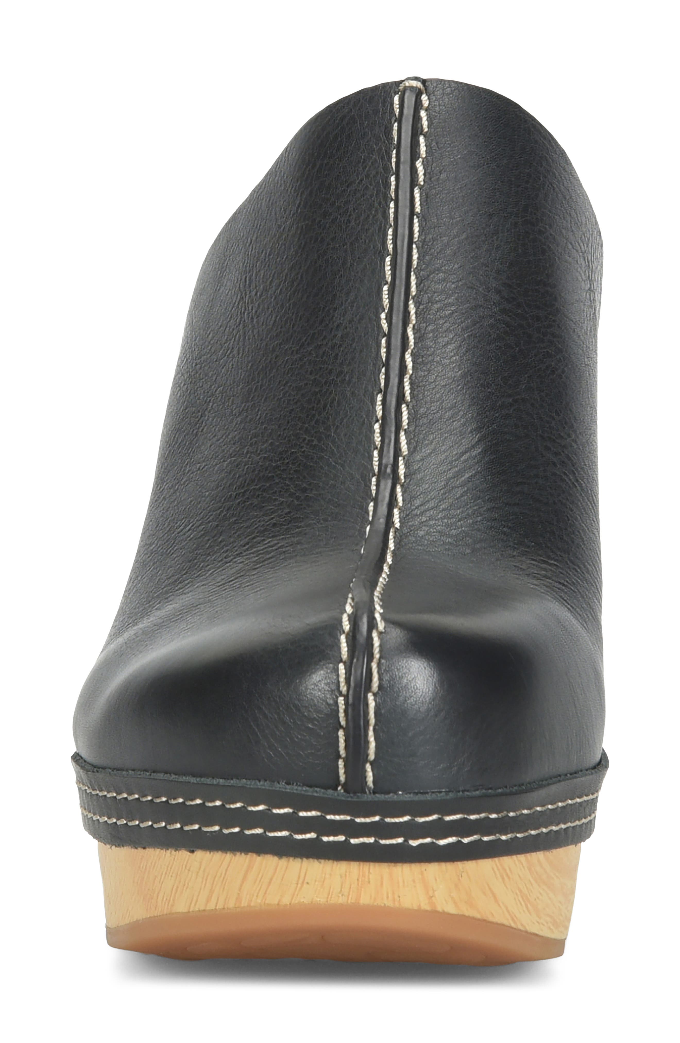 Gwendolyn Leather Clog, Alternate, color, BLACK LEATHER
