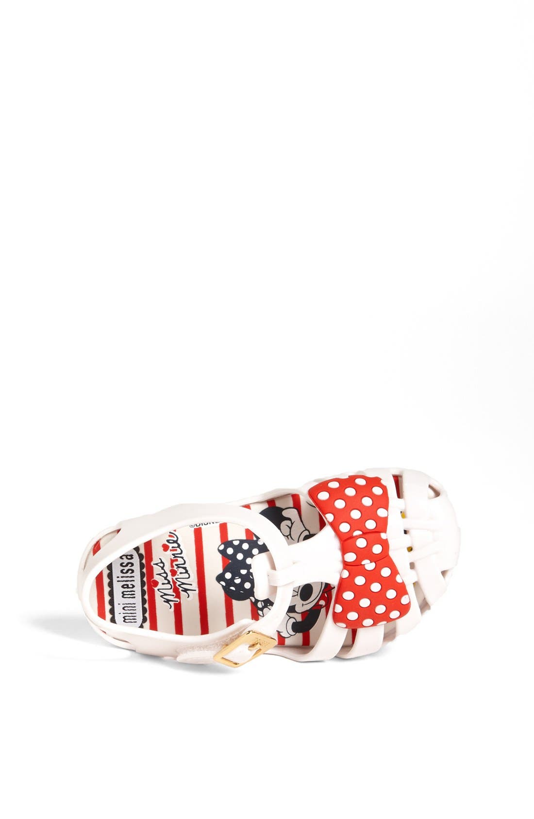 'Aranha - Minnie Mouse®' Sandal, Alternate, color, WHITE/ RED