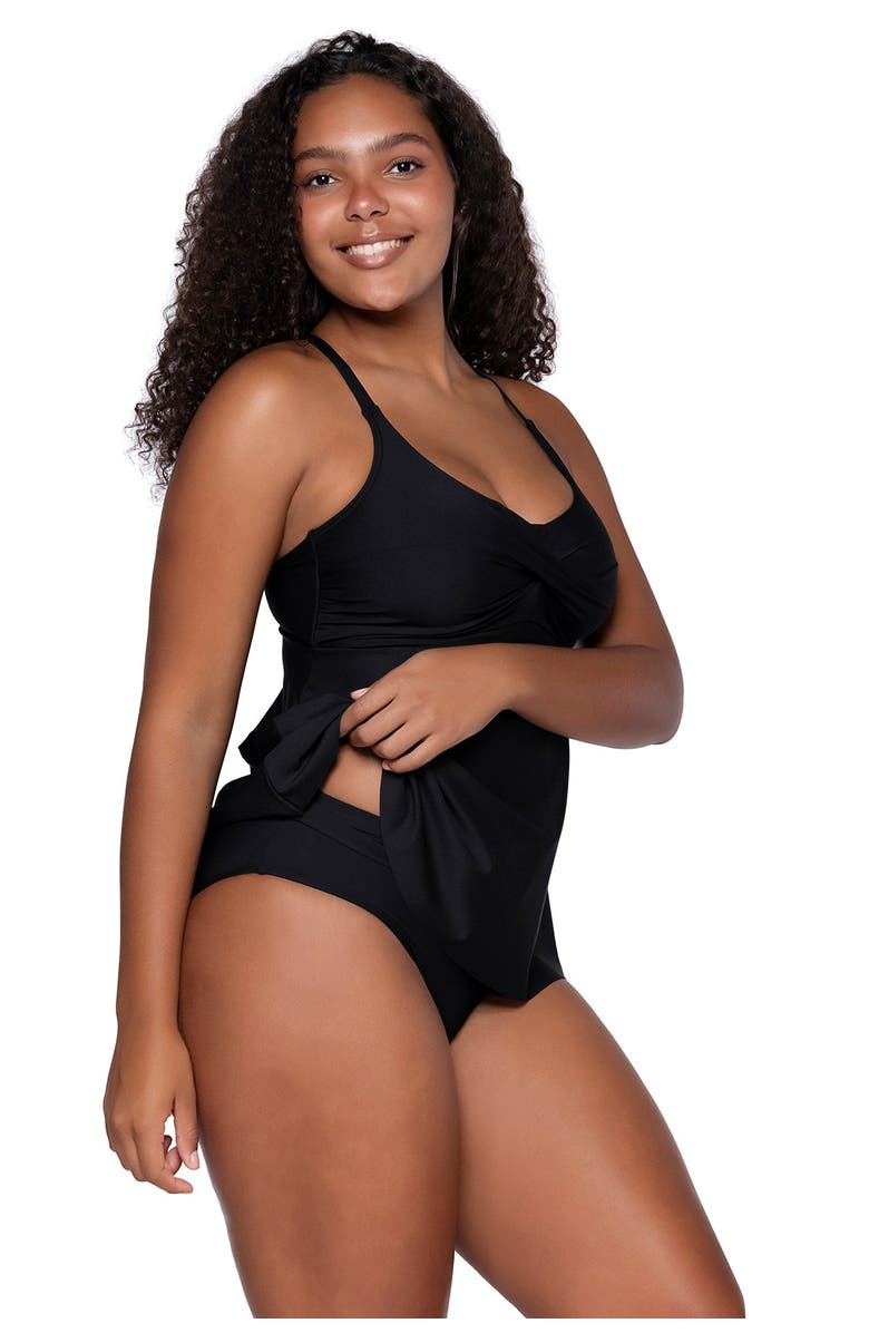Sunsets Escape Tori Tankini Swimsuit Top, Alternate, color, Black