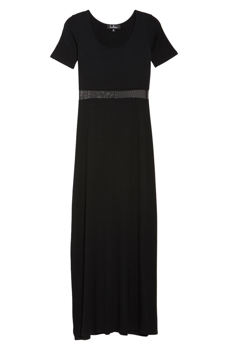 Lulus Mesh Inset Maxi Dress, Alternate, color, 