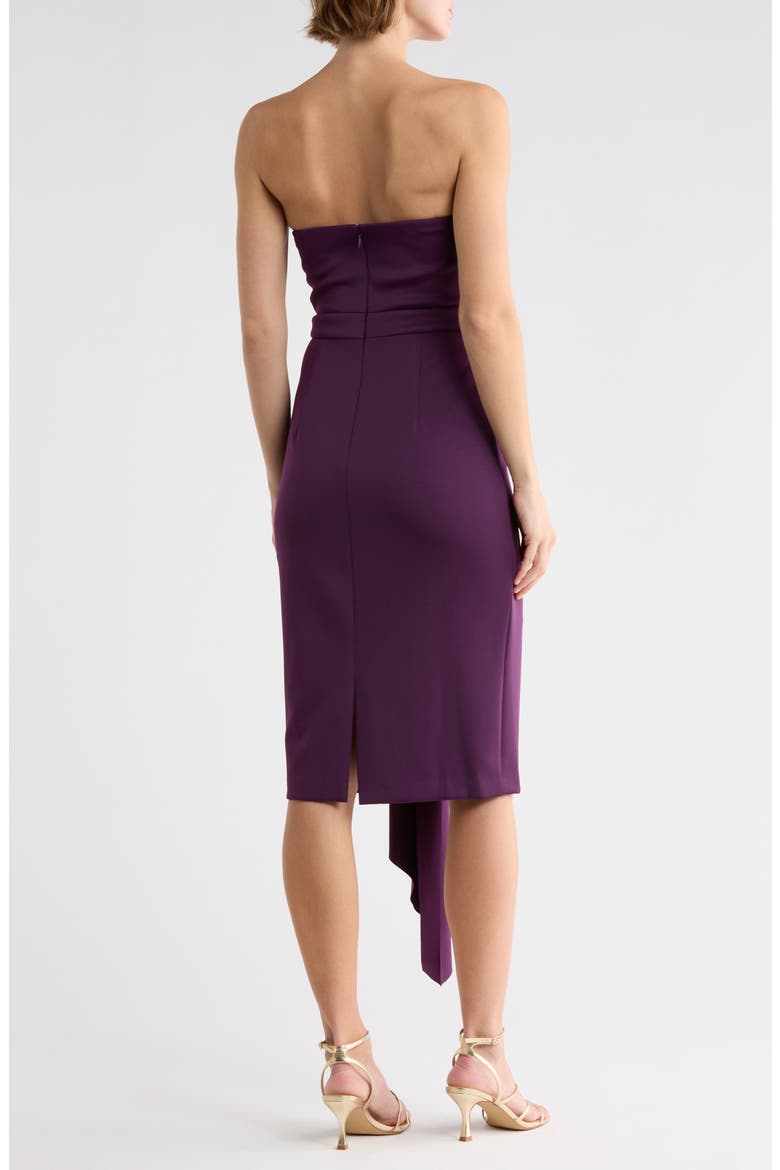 Strapless Scuba Crepe Cocktail Dress, Alternate, color, PLUM