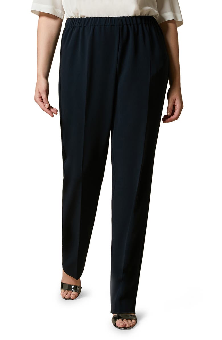 Marina Rinaldi Straight Leg Cady Pants, Main, color,