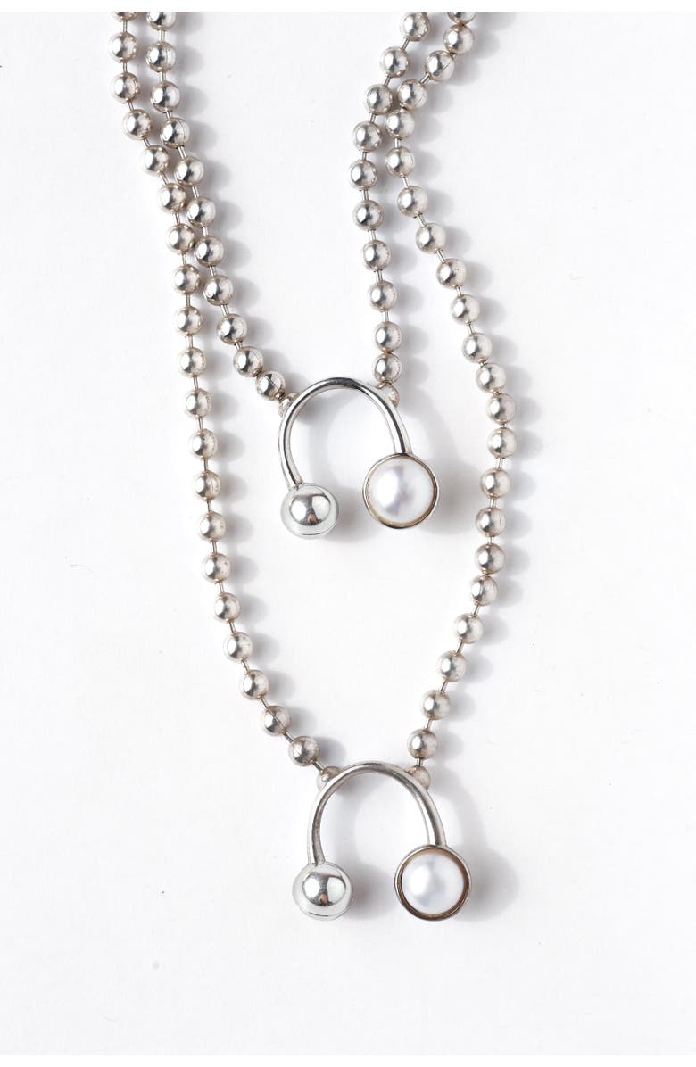 67jewelry Pearl Necklace, Main, color, Silver