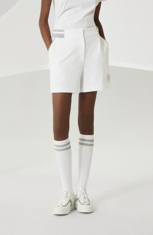 Shop Brunello Cucinelli Lightweight French Terry Shorts In White