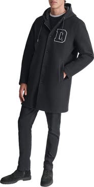 DKNY Logo Hooded Stadium Coat