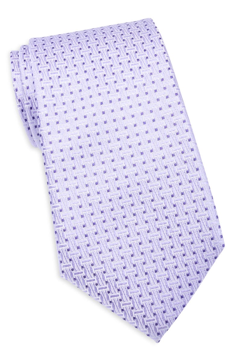 Duchamp Basketweave Silk Tie, Main, color, Lavender