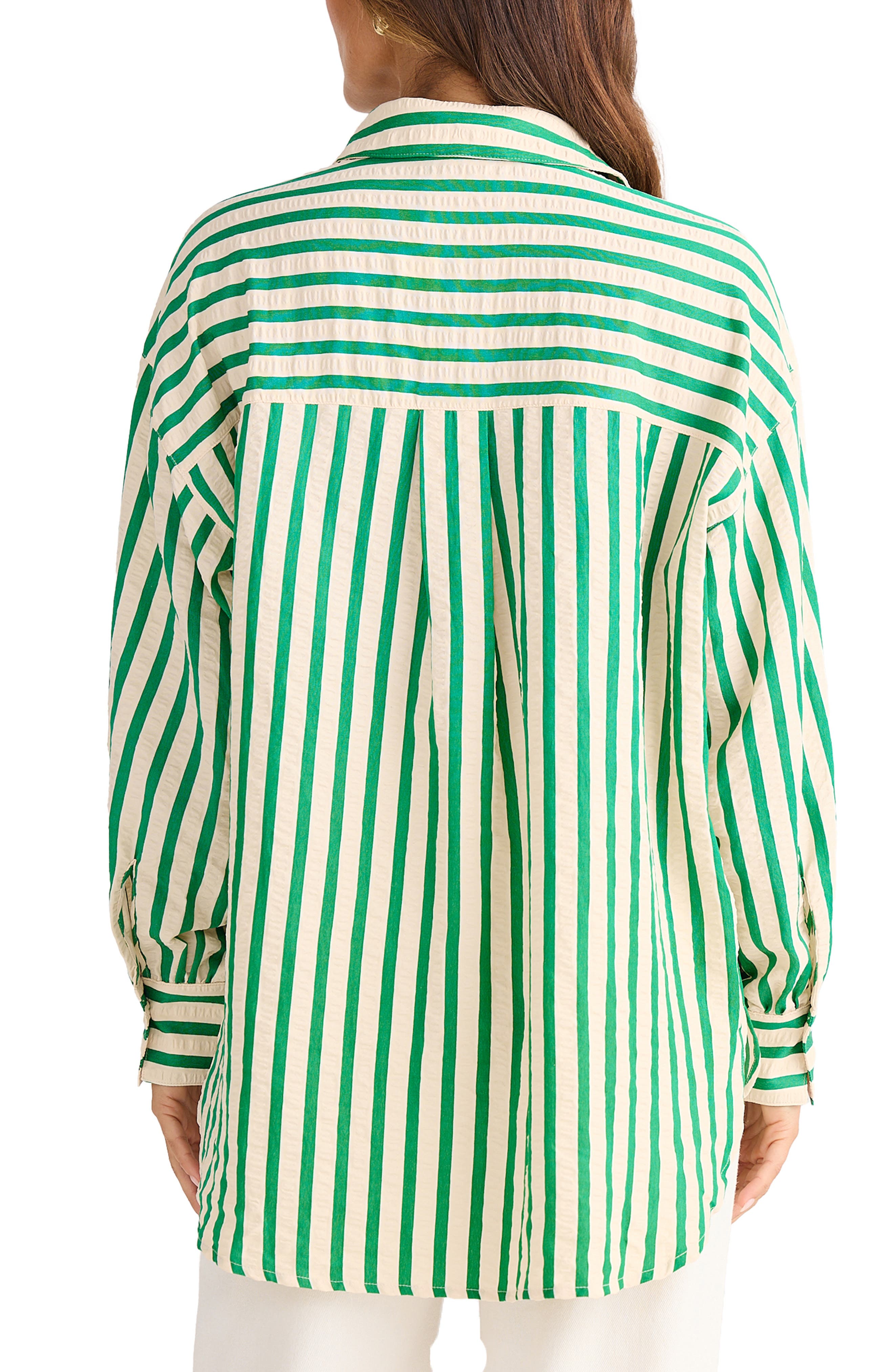 Ezra Patch Pocket Stripe Shirt - image 2