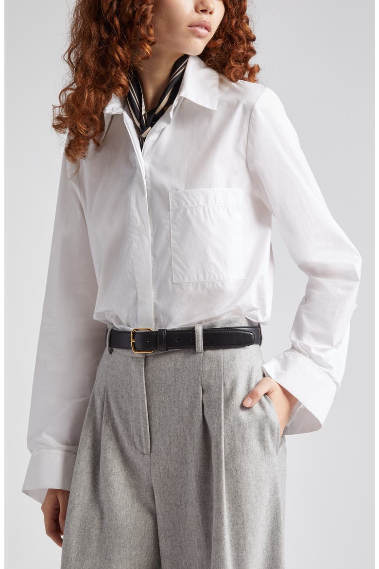 Boyfriend Button-Up Shirt, Alternate, color, WHITE