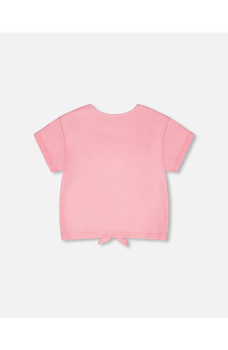 Deux par Deux Organic Cotton Jersey Ice Cream T-Shirt with Tie at Waist, Alternate, color, Pink