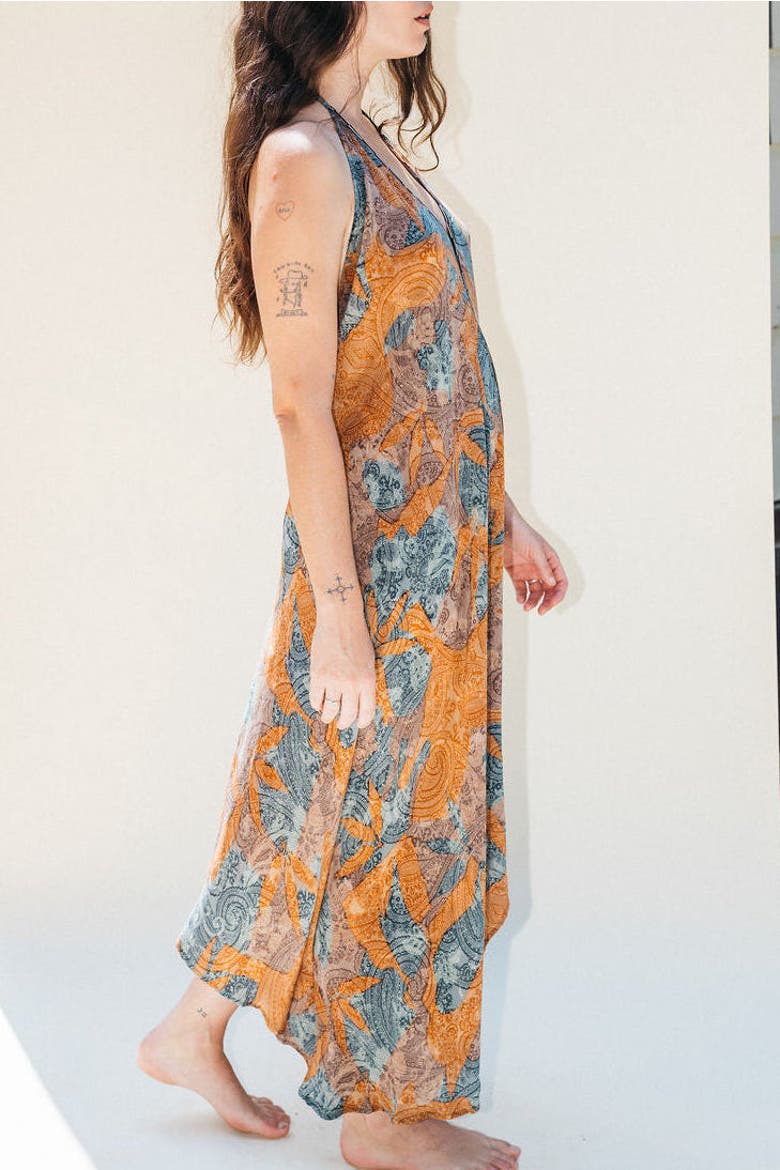 Classic Silk Dress Alexa, Alternate, color, Yellow & Blue