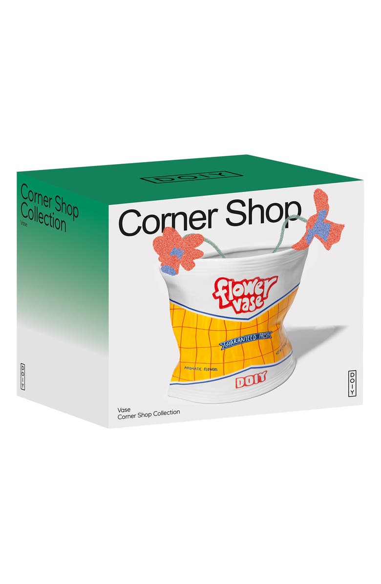 doiy Chips Bag Ceramic Vase, Alternate, color, Yellow