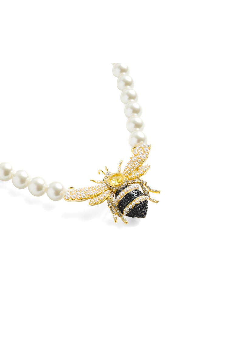 Bill Skinner Studio Bejewelled Pearl Bee Necklace, Alternate, color, Bee