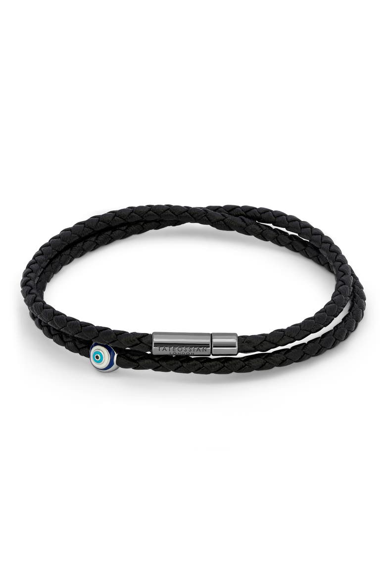 Men's Mini Pop Braded Bracelet, Main, color, BLACK