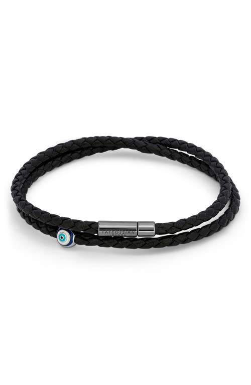 Tateossian Recycled Corn Cable Evil Eye Bracelet In Black